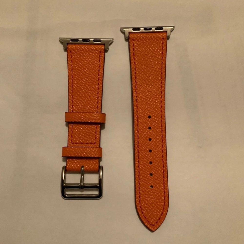 Apple Watch Band 42/44mm Orange Leather